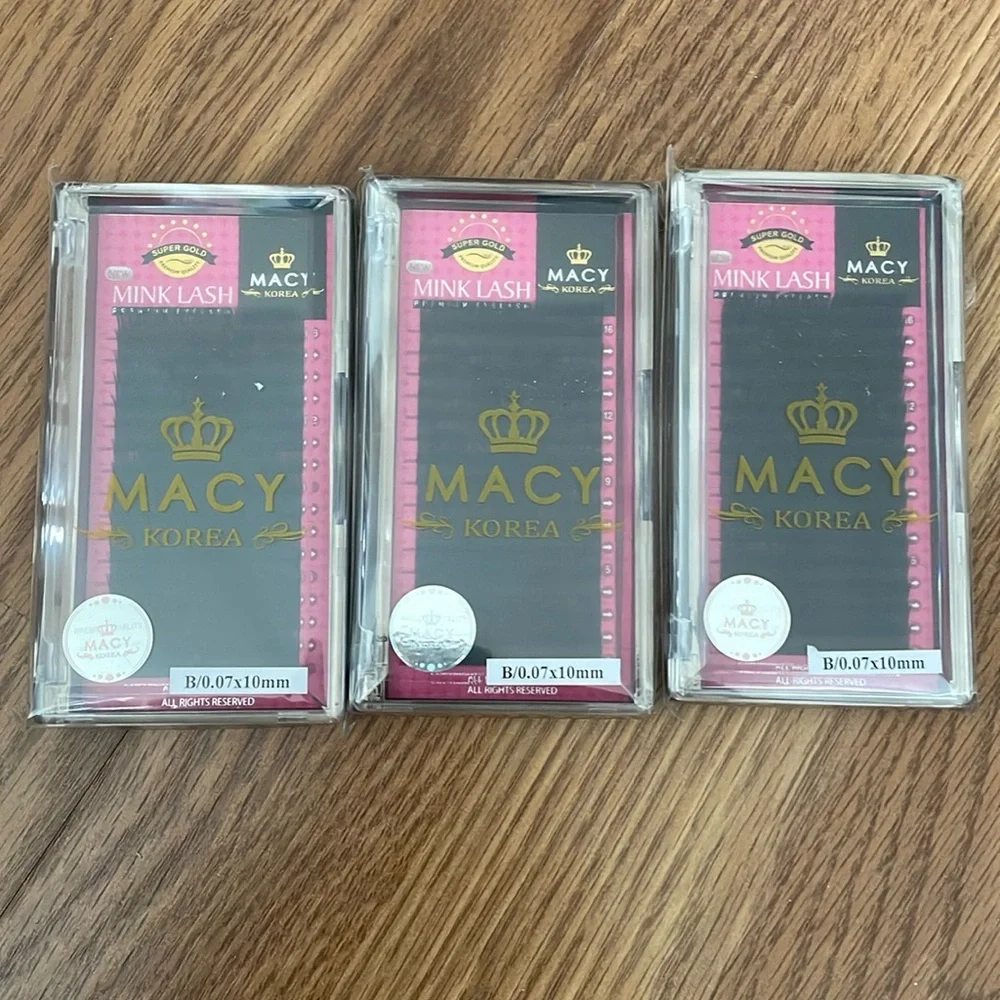 Macy Korea Eyelash Extensions Mink Lashes (Set of 3) B/ 0.7 x10 mm